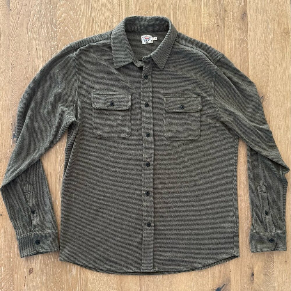 Faherty Legend™ Sweater Shirt - Olive Melange Twill